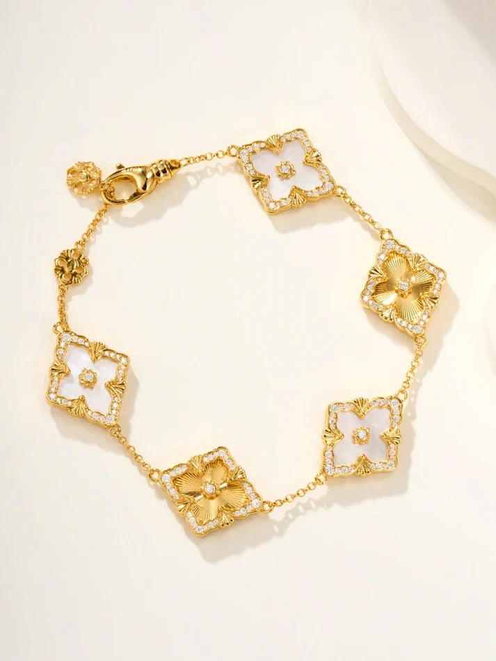 [⭐Miroze]B.C.L ENAMELED Five-Flower Bracelet£¨Various Colors) BIG SIZE