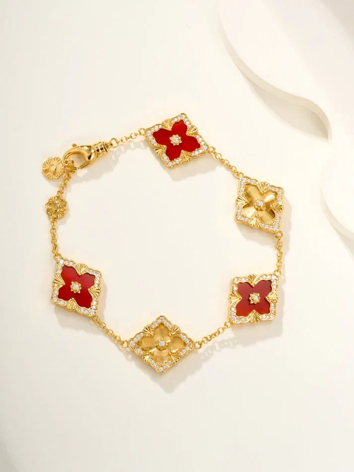 [⭐Miroze]B.C.L ENAMELED Five-Flower Bracelet£¨Various Colors) BIG SIZE
