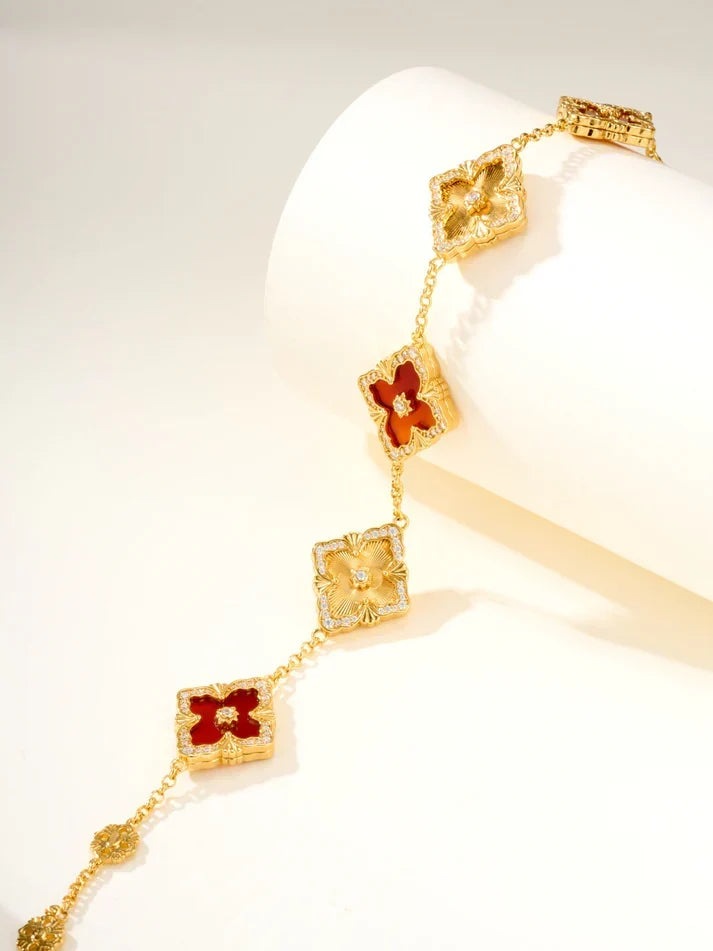 [⭐Miroze]B.C.L ENAMELED Five-Flower Bracelet£¨Various Colors) BIG SIZE