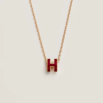 [⭐Miroze]HM CLIC RED ENAMEL GOLD NECKLACE