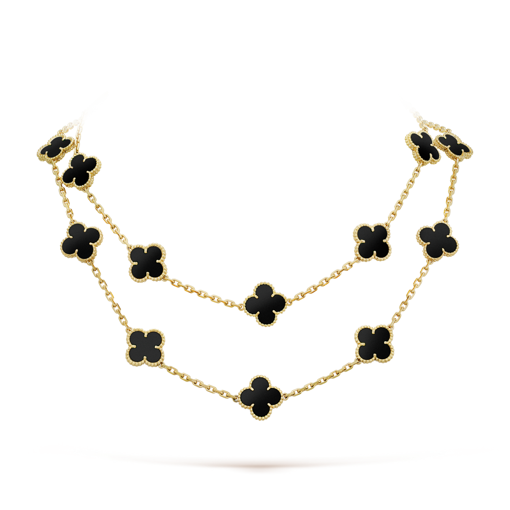 ⭐Miroze CLOVER 20 MOTIFS ONYX NECKLACE