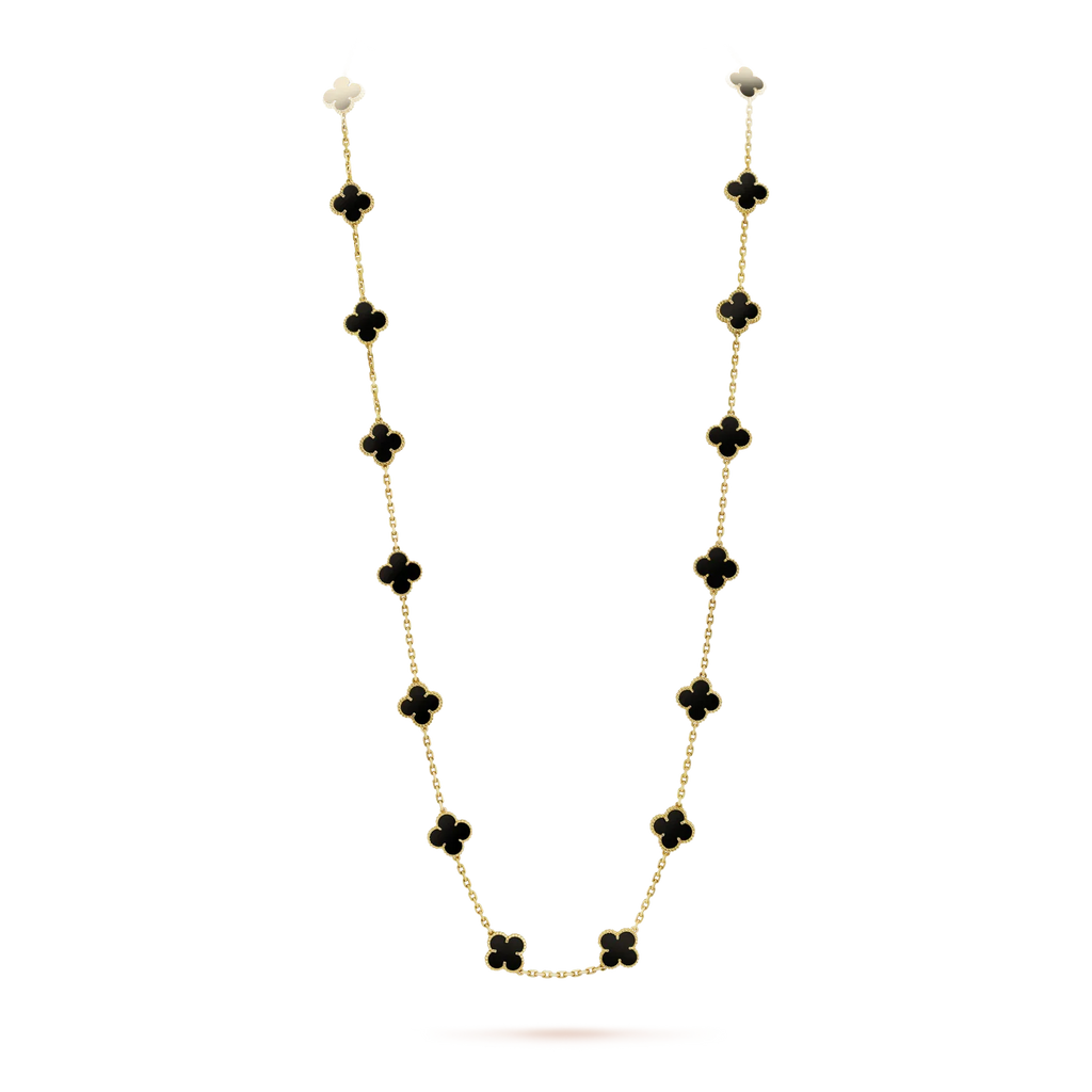 ⭐Miroze CLOVER 20 MOTIFS ONYX NECKLACE