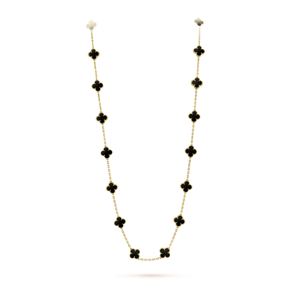 [⭐Miroze]CLOVER 20モチーフ オニキス ネックレス