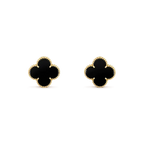 ⭐Miroze CLOVER MEDIUM 1 MOTIFS  ONYX STUD EARRINGS
