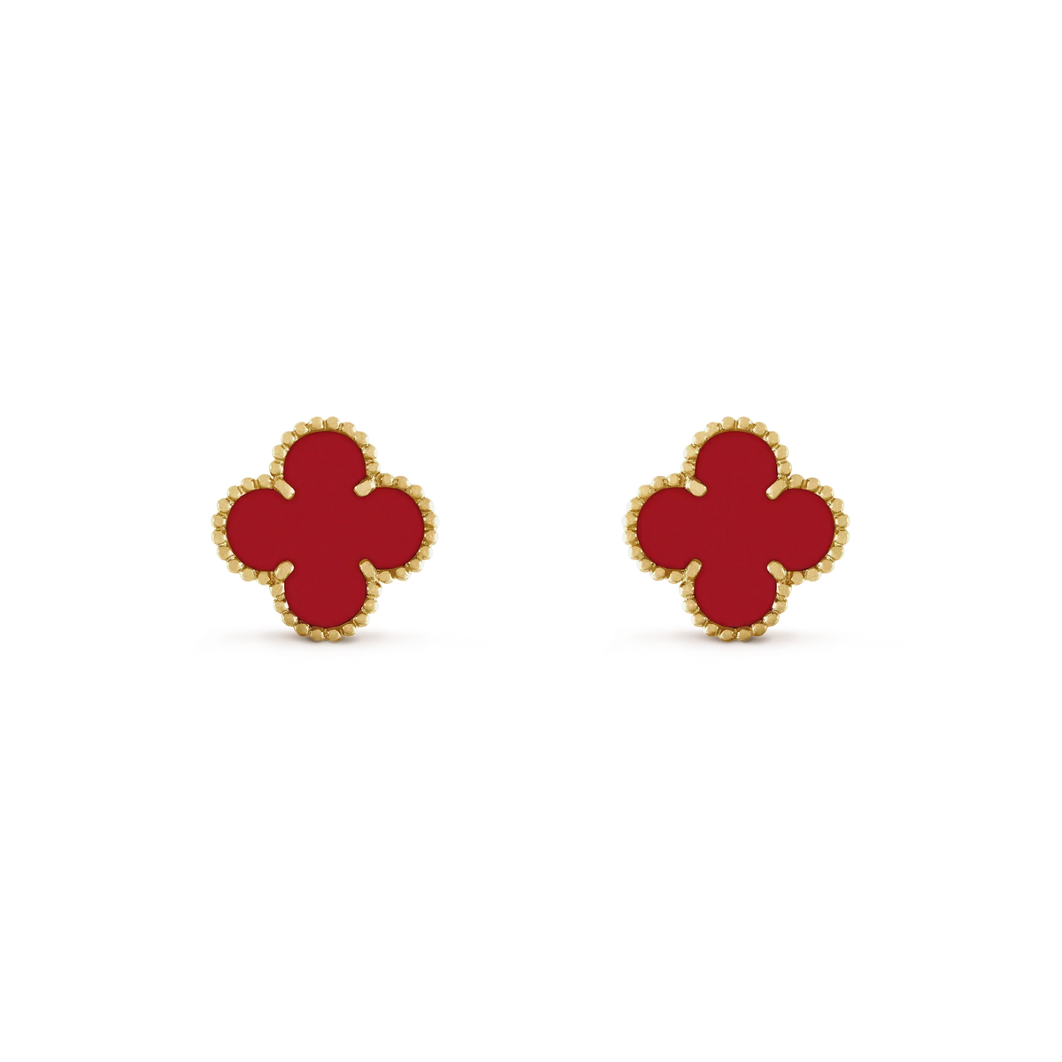⭐Miroze CLOVER MINI 9.5MM CARNELIAN EARRINGS