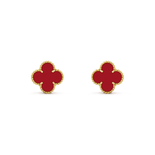[⭐Miroze]CLOVER MINI 9.5MM CARNELIAN EARRINGS