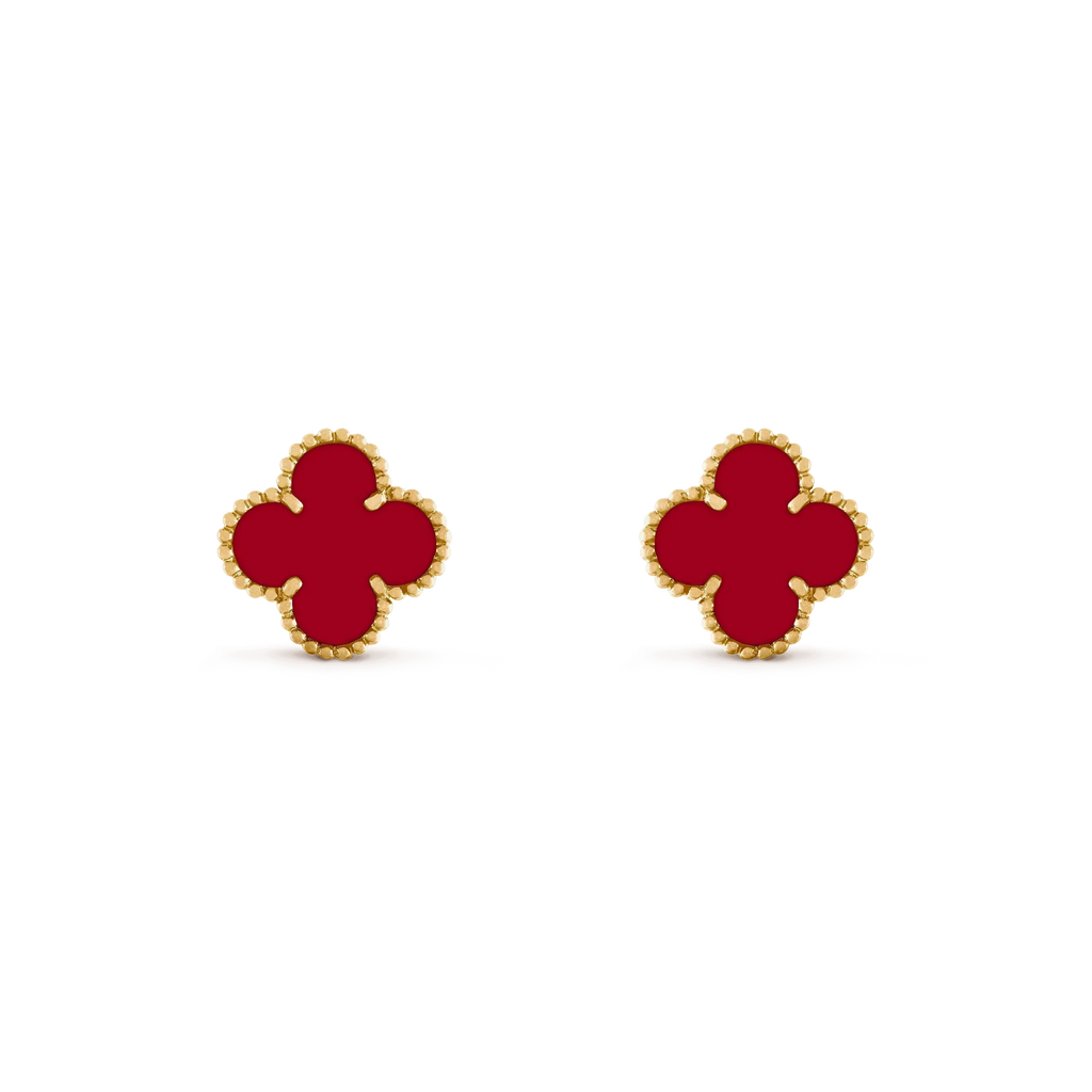 ⭐Miroze CLOVER MEDIUM 1 MOTIFS CARNELIAN  EARRINGS