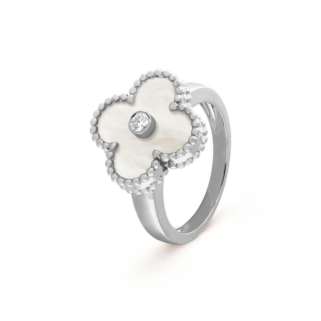 ⭐Miroze CLOVER SILVER MOP DIAMOND RING