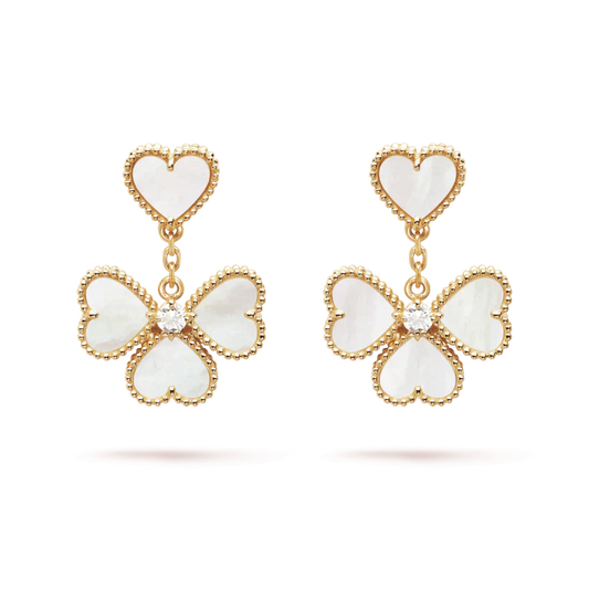 [⭐Miroze]CLOVER SWEET WHITE MOP EARRINGS