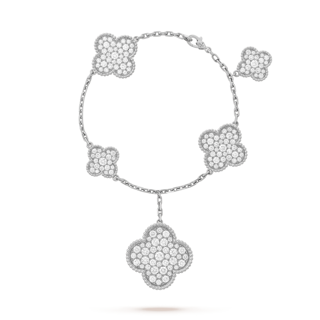 ⭐Miroze CLOVER 6 MOTIFS SILVER DIAMOND BRACELET