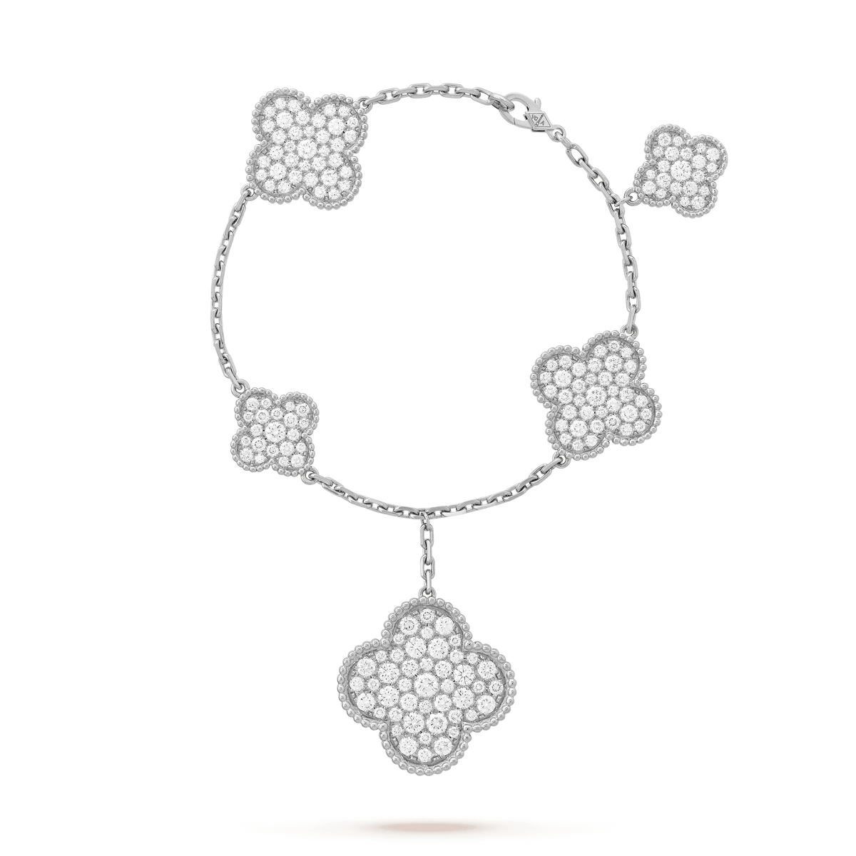 [⭐Miroze] CLOVER 6 MOTIFS SILVER DIAMOND BRACELET