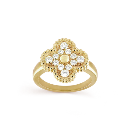 [⭐Miroze]クローバー ダイヤモンド リング