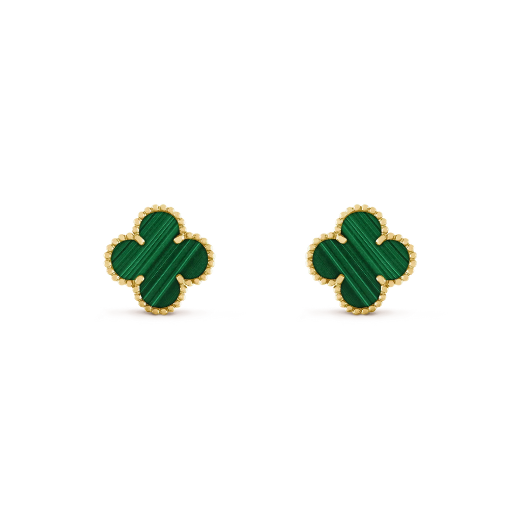 ⭐Miroze CLOVER MEDIUM 1 MOTIFS MALACHITE  EARRINGS