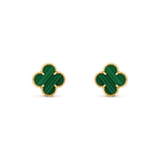 ⭐Miroze CLOVER MEDIUM 1 MOTIFS MALACHITE  EARRINGS