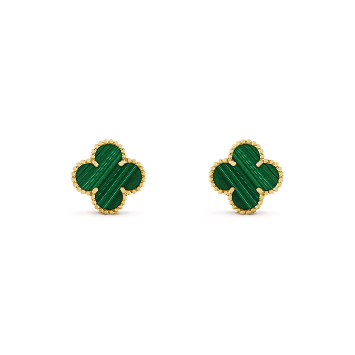 ⭐Miroze CLOVER MEDIUM 1 MOTIFS MALACHITE  EARRINGS