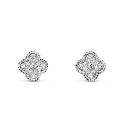 [⭐Miroze]CLOVER MINI DIAMOND STUD EARRINGS