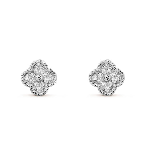 [⭐Miroze]CLOVER MINI DIAMOND STUD EARRINGS