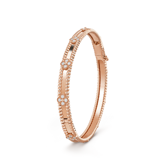 [⭐Miroze]CLOVER BRACELET 4MM DIAMONDS
