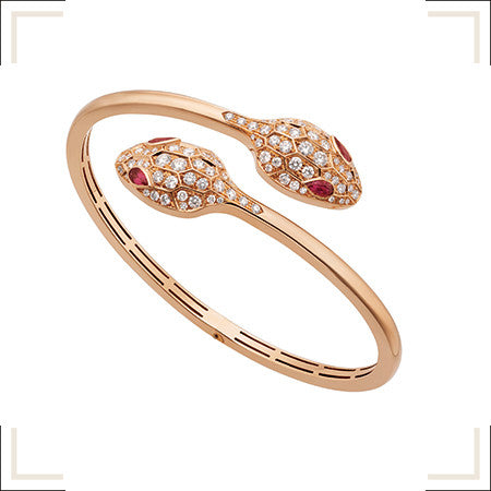 [⭐Veya]SERPENTI BRACELET PINK GOLD DIAMOND DOUBLE SNAKE