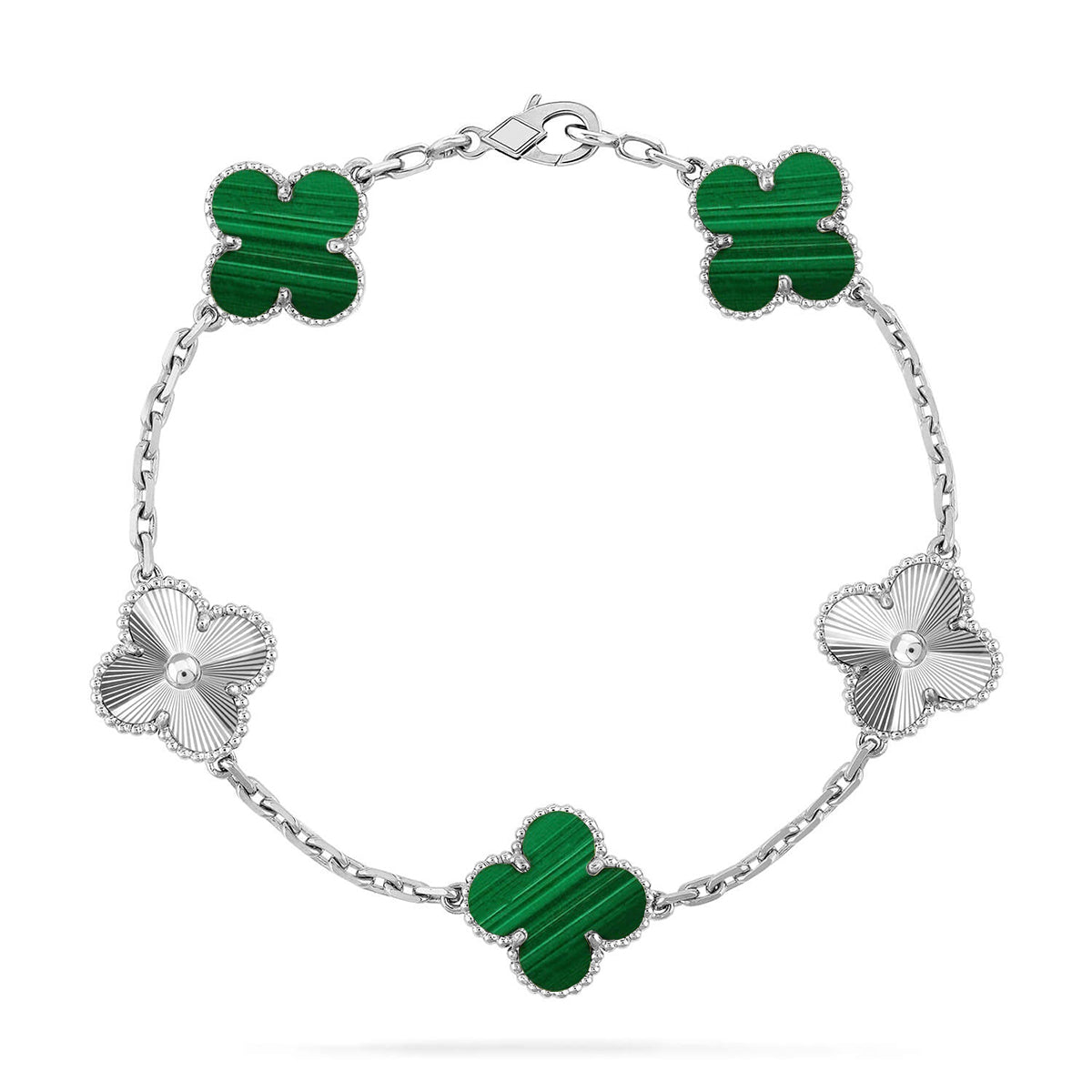 [⭐Miroze ]New  CLOVER 5 MOTIF MALACHITE BRACELET COLLECTION