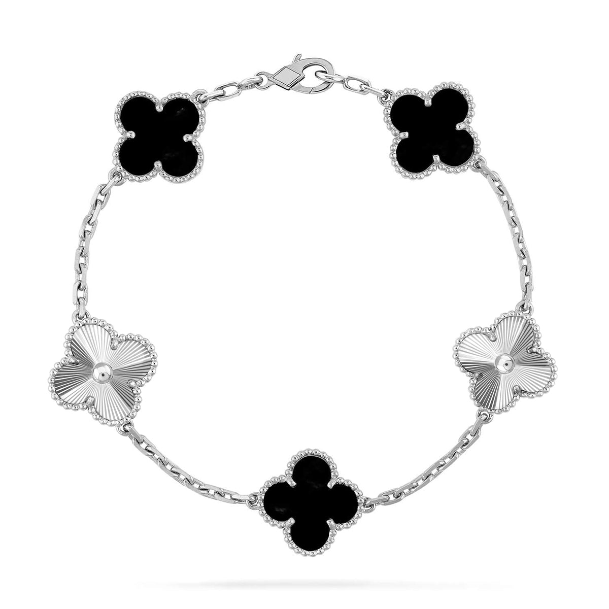 [⭐Miroze ]New CLOVER 5 MOTIF ONYXS BRACELET COLLECTION
