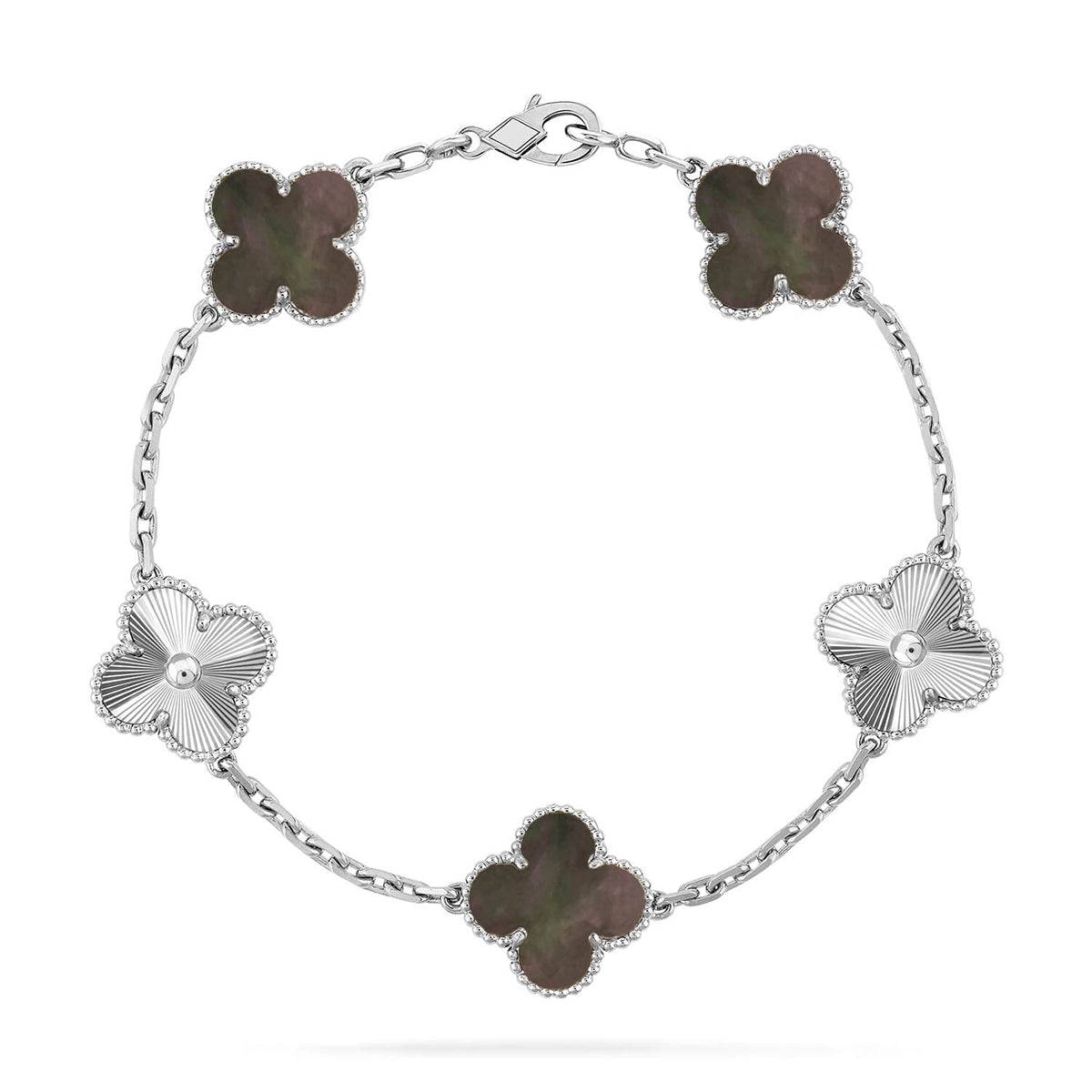 [⭐Miroze] CLOVER 5 MOTIF GRAY MOP BRACELET COLLECTION