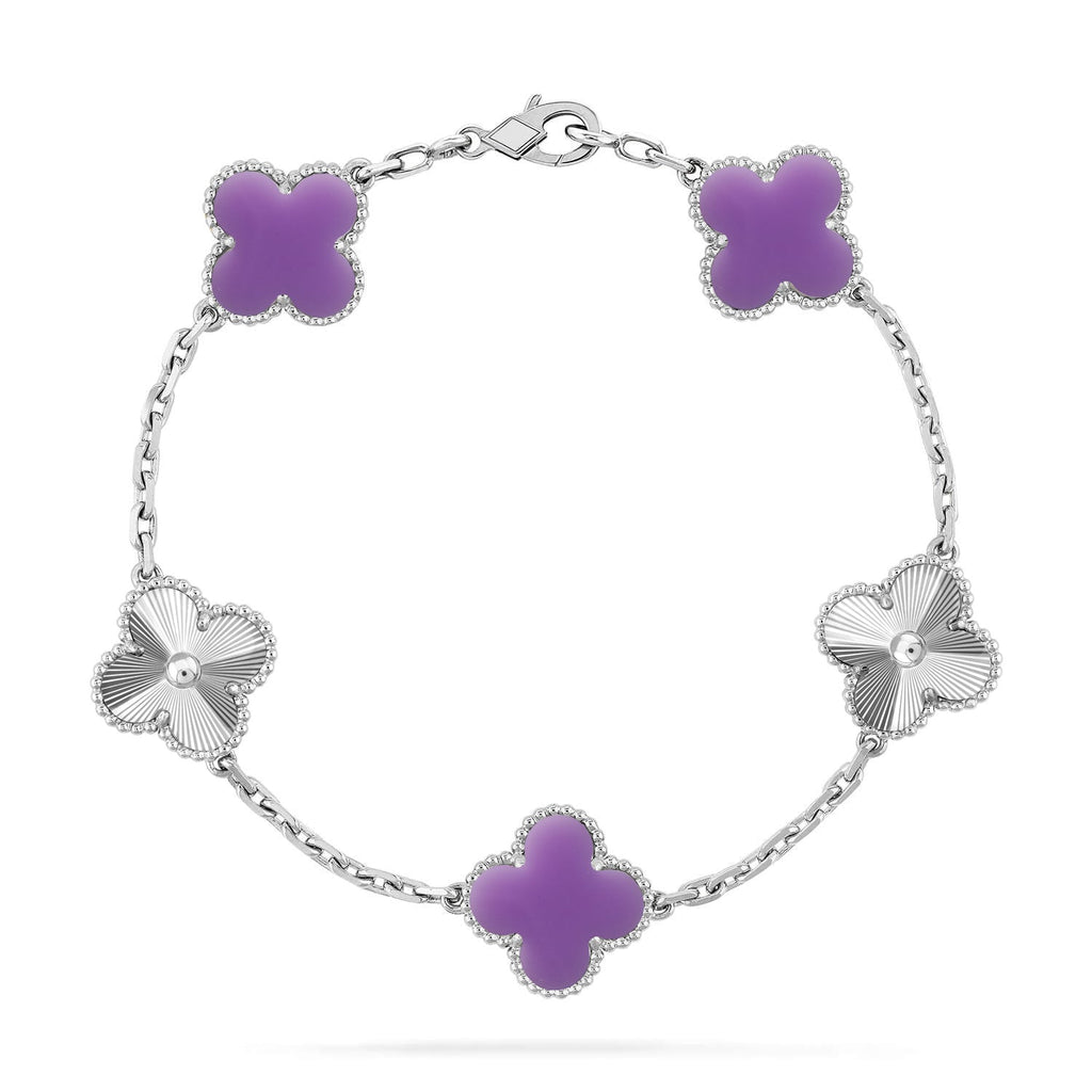 [⭐Miroze ]New CLOVER 5 MOTIF LIGHT PURPLE BRACELET COLLECTION
