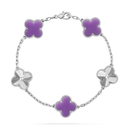 [⭐Miroze]CLOVER 5 MOTIF LIGHT PURPLE BRACELET COLLECTION