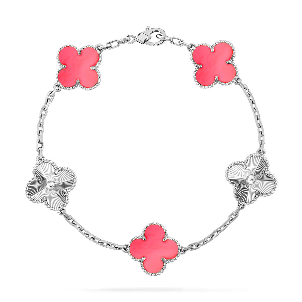 [⭐Miroze ]New  CLOVER 5 MOTIFS  PINK MOP BRACELET COLLECTION