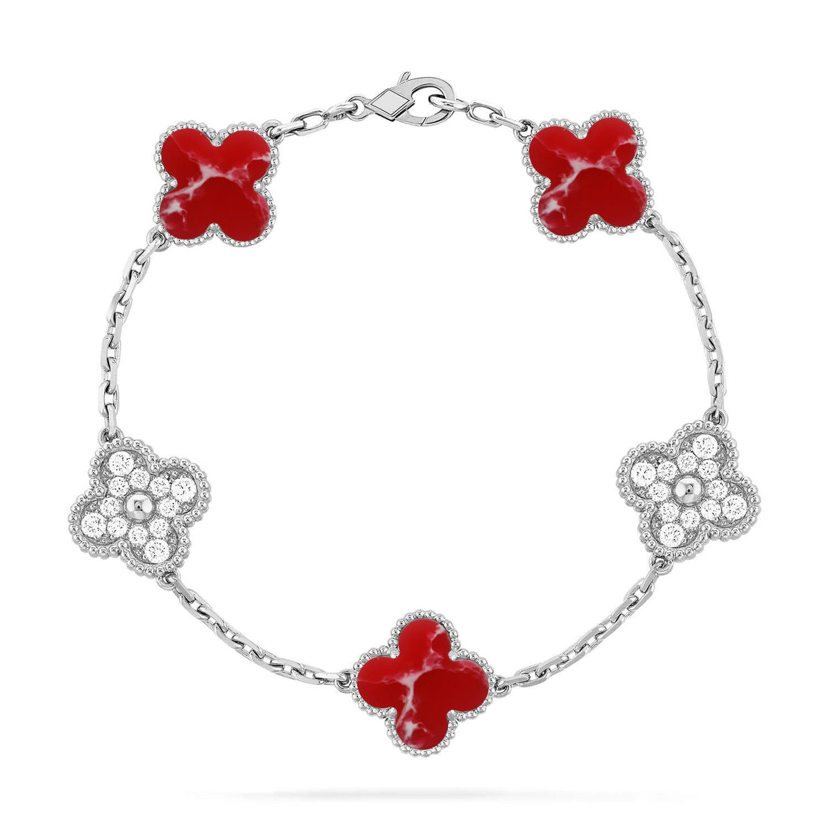 [⭐Miroze ]New CLOVER 5 MOTIF RED PATTERN BRACELET COLLECTION