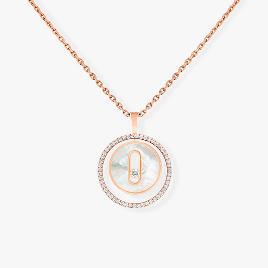 [[⭐Miroze] ]  MOVE 1 DIAMOND WHITE MOTHER OF PEARL PINK GOLD DIAMOND NECKLACE