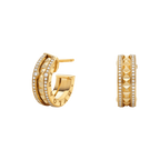 [⭐Veya]ZERO 1 ROCK GOLD EARRINGS WITH STUDDED SPIRAL AND PAVED DIAMONDS