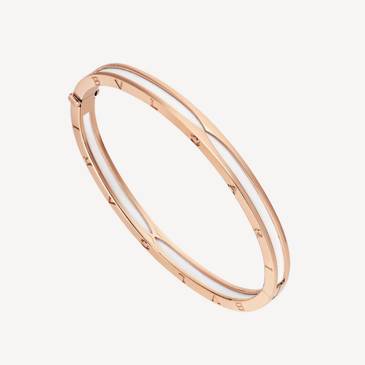 [⭐Miroze]ZERO 1 PINK GOLD WITH WHITE CERAMIC BRACELET