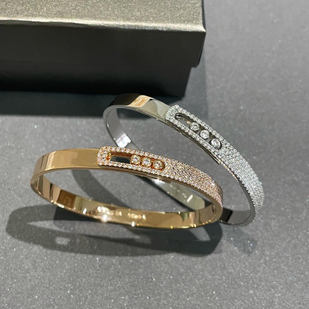 [⭐Miroze]Move Noa Rose Gold Pavé Diamond Bangle Bracelet
