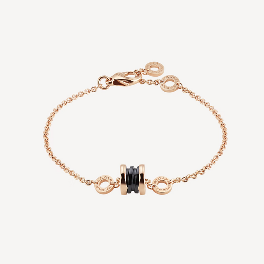 [⭐Miroze]ZERO 1 SOFT PINK GOLD AND BLACK CERAMIC BRACELET