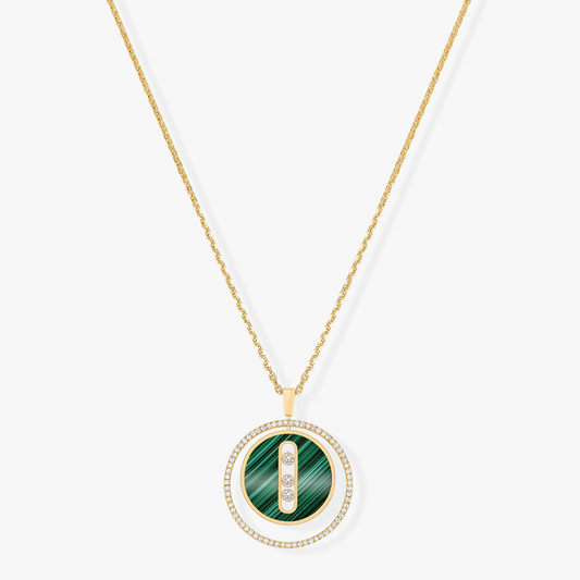 [[⭐Miroze] ]  MOVE 3 DIAMOND MALACHITE GOLD DIAMOND NECKLACE