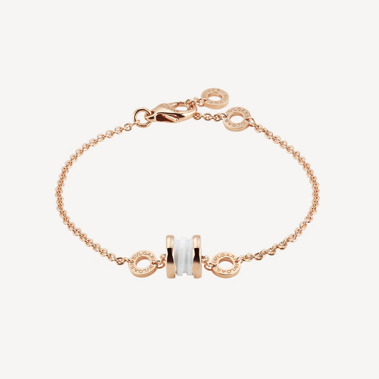 [⭐Miroze]ZERO 1 SOFT PINK GOLD AND WHITE CERAMIC BRACELET