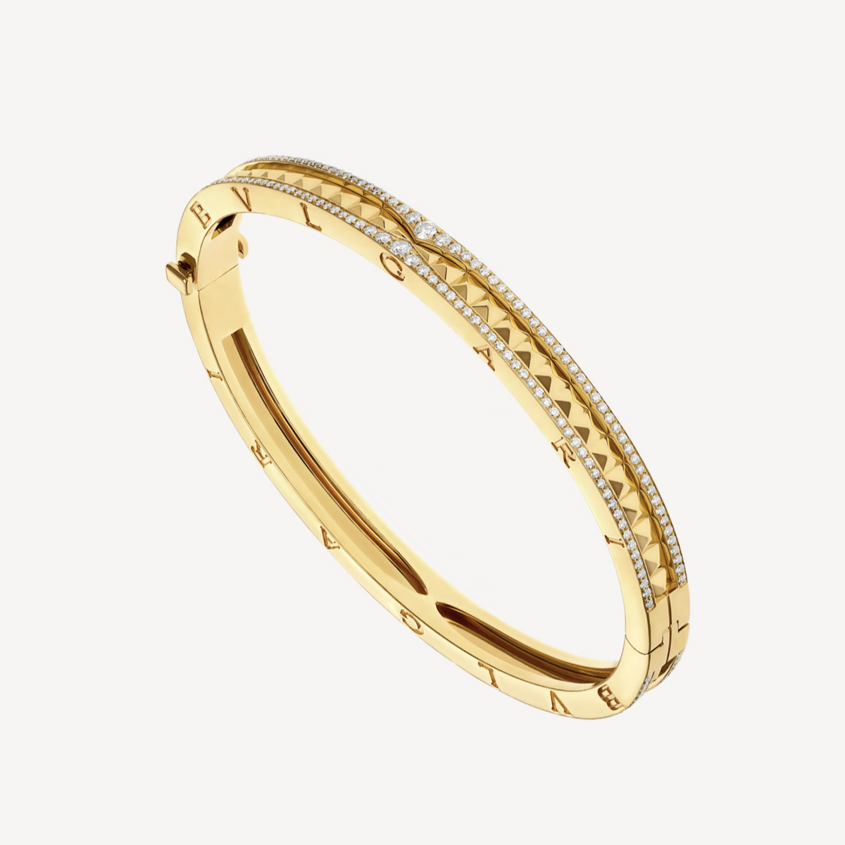 [⭐Miroze]ZERO 1 SPIRAL AND PAVED DIAMOND GOLD BRACELET