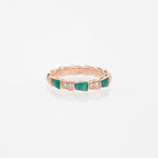 [⭐Veya]SERPENTI RING PINK GOLD MALACHITE DIAMOND 3MM