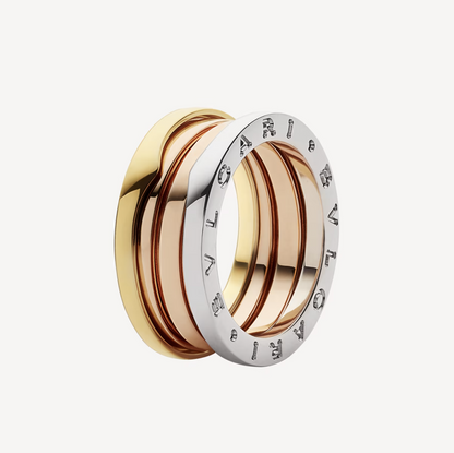 [⭐Miroze]ZERO 1 THREE-BAND ROSE WHITE AND YELLOW RING
