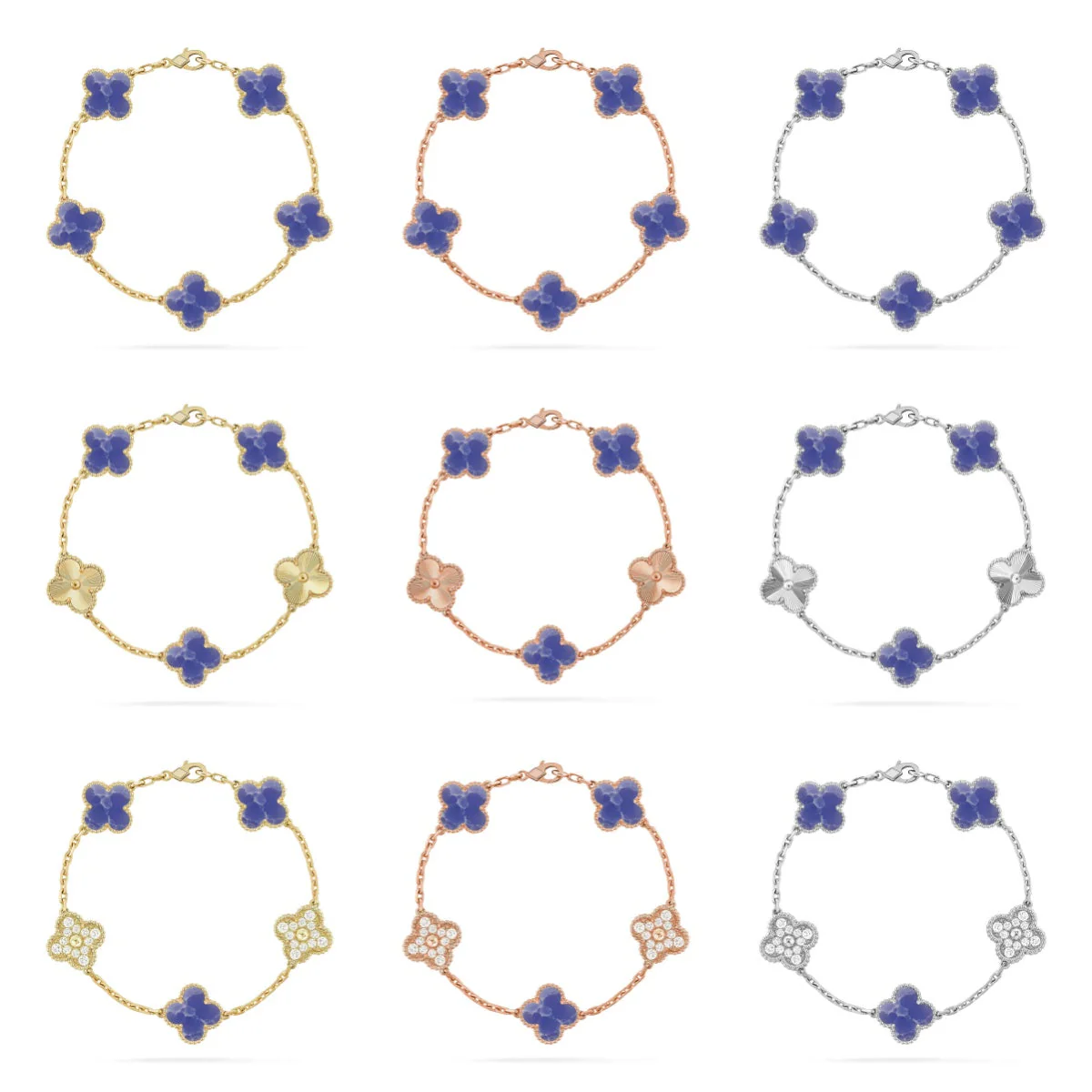 [⭐Miroze]CLOVER 5 MOTIF BLUE VEINS BRACELET COLLECTION