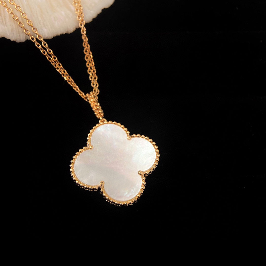[⭐Miroze]クローバー 25MM MOP ラージペンダントネックレス