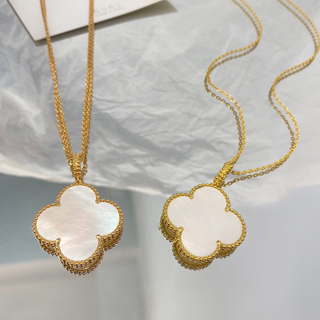 [⭐Miroze]クローバー 25MM MOP ラージペンダントネックレス
