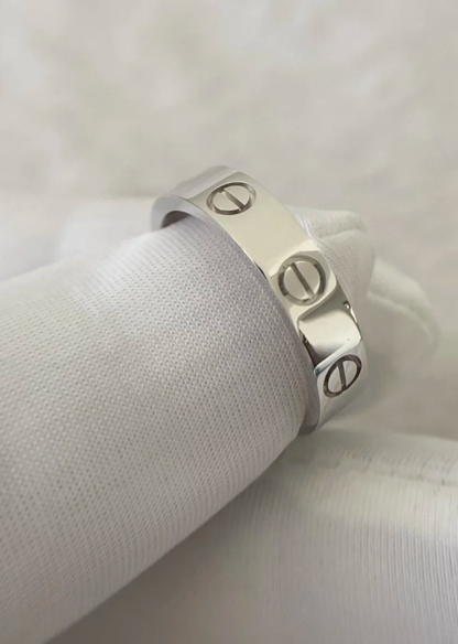 [⭐Miroze]LOVE RING 4MM 1 DIAMOND SILVER