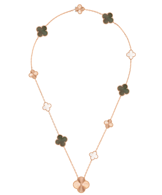 [⭐Miroze]DETACHABLE CLOVER 15(11+4) FLOWER SILVER NECKLACE SET