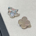[⭐Miroze ] CLOVER LARGE (20mm) 1 MOTIFS WHITE MOP STUD EARRINGS