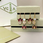 ⭐Miroze LUCKY LADYBUG WHITE MOP EARRINGS