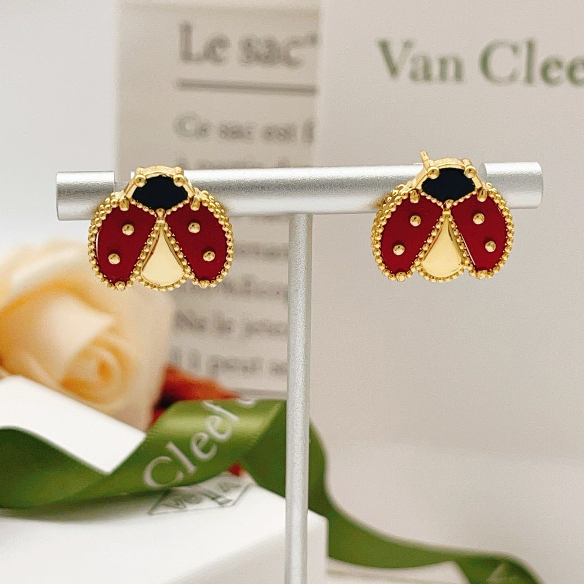 ⭐Miroze LUCKY LADYBUG EARRINGS