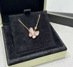 [⭐Miroze ] BUTTERFLY PINK MOTHER-OF-PEARL DIAMOND NECKLACE