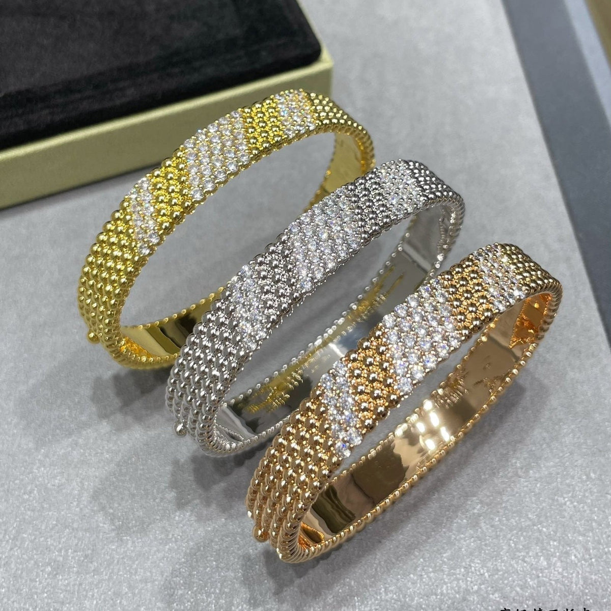 [[⭐Miroze] ]  PERLEE DIAMOND BRACELET ,5-ROW DIAMOND-SET DESIGN